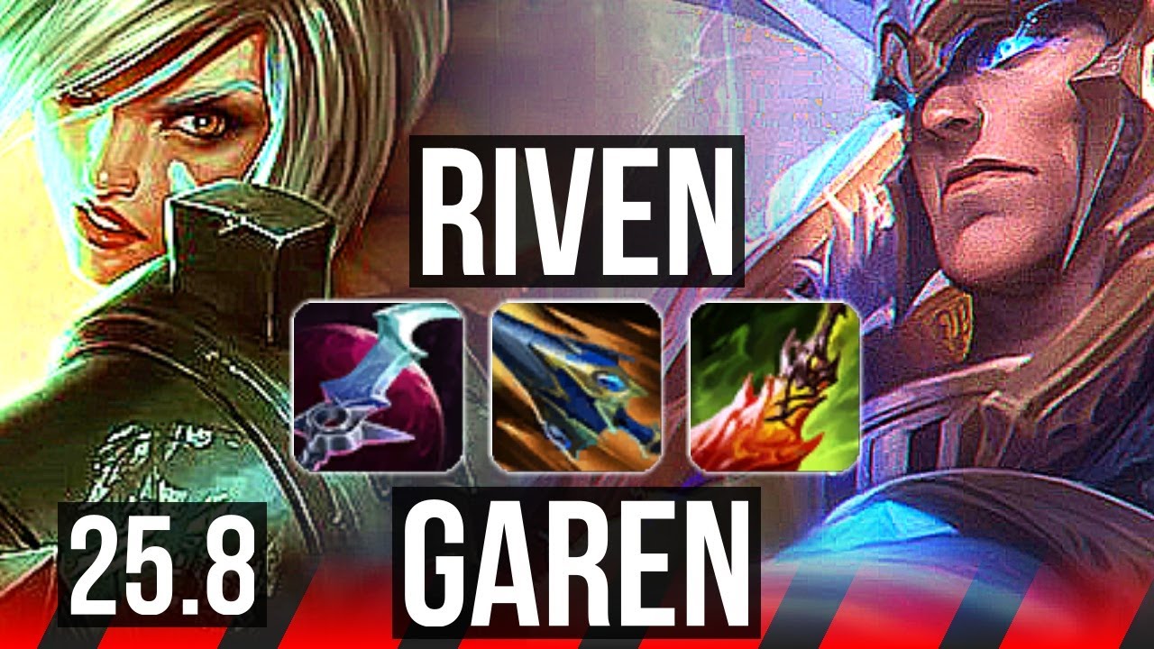 RIVEN vs GAREN (TOP) | 7 solo kills, 42k DMG, Dominating, 20/5/5 | EUW Master | 25.8