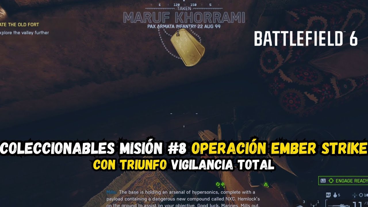 Battlefield 6: Coleccionables Misión Operación Ember Strike  y Triunfo Vigilancia Total