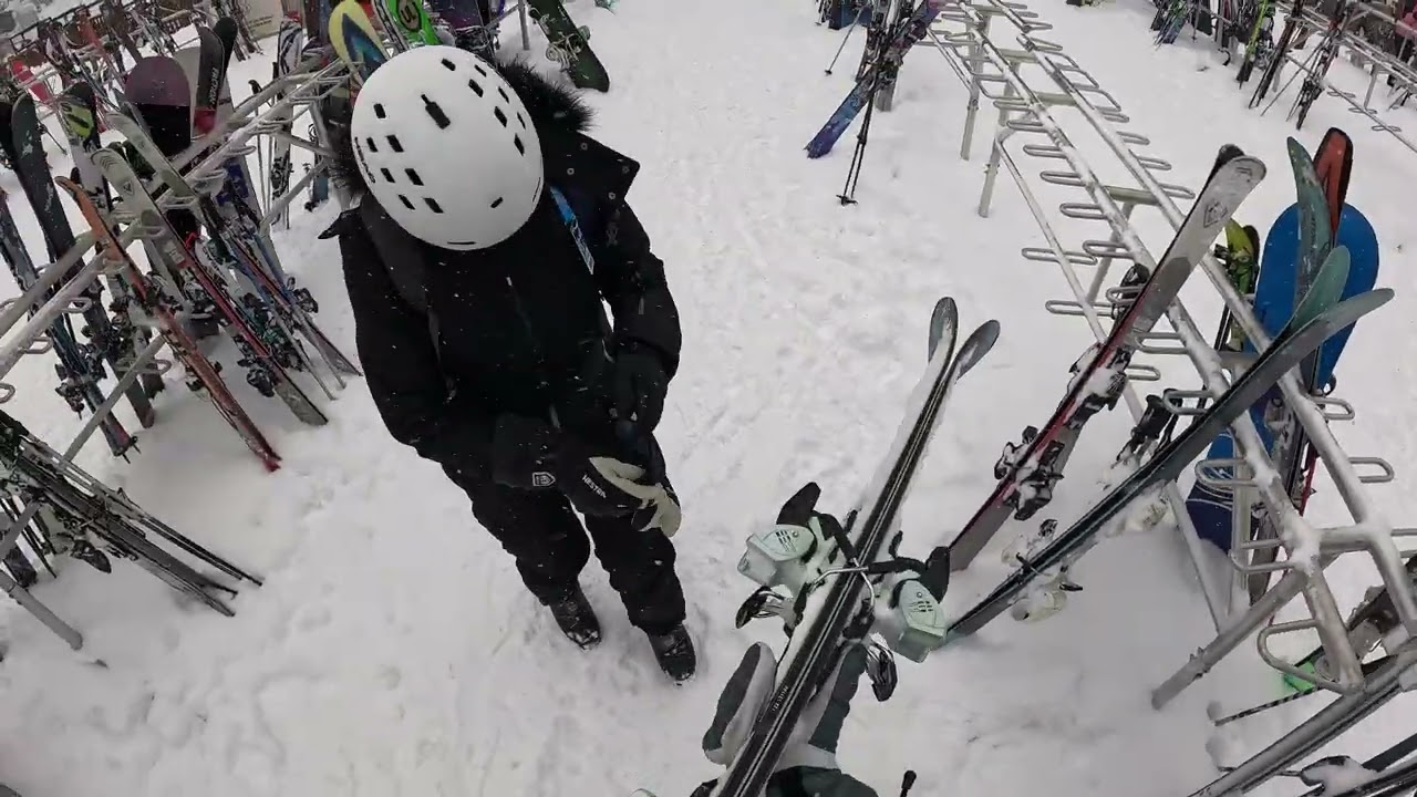 Banff Sunshine near miss catastrophe near ski racks  lol DEC 2025