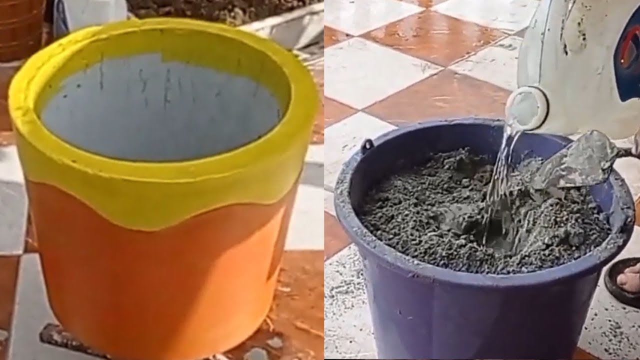 صناعة أصيص أسمنت لجميع نباتات والخضروات والأشجار المثمرة بأسهل وأسرع طريقة في المنزل