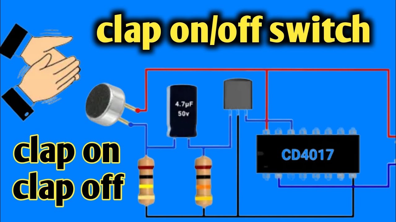 clap on/off switch | clap switch circuit | how to make a clap switch | cd4017 ic