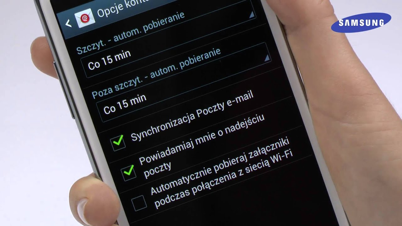 Telefon Samsung Galaxy Note II - Konfiguracja E-mail