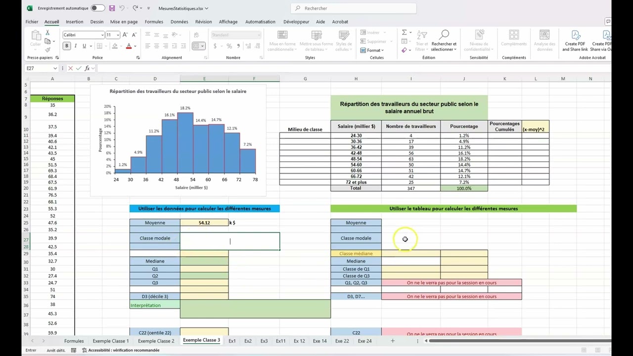 Mesures de tendances centrales sur Excel : Moyenne, Médiane et Mode expliqués