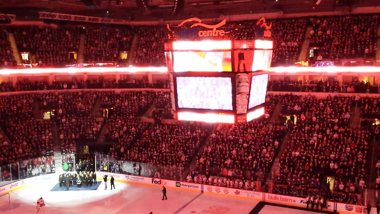 TRUE NORTH! Canadian Anthem - NHL Winnipeg Jets vs.New York Islanders 2014-03-04 MTS Centre