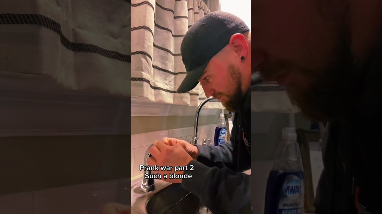 Married couple prank war, husband puts rubber bands on the kitchen sink sprayer nozzle!