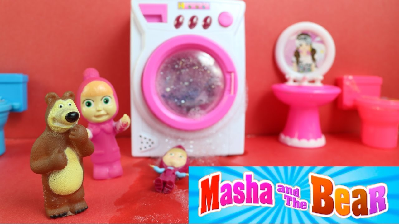 Maşa ve Koca Ayı Çamaşır Yıkıyorlar Oyuncak Çamaşır Makinesi - Maşa Türkçe Çizgi Film