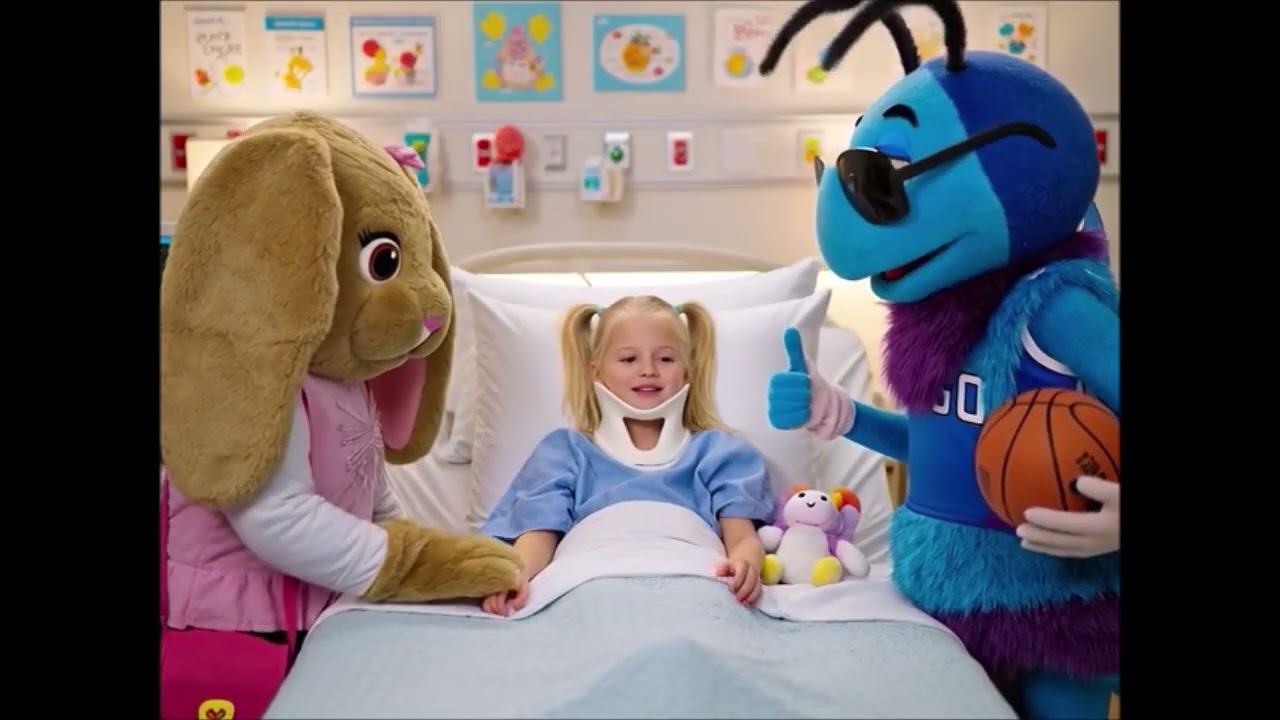 Hugo from the Charlotte Hornets and Pawlette from Build a Bear