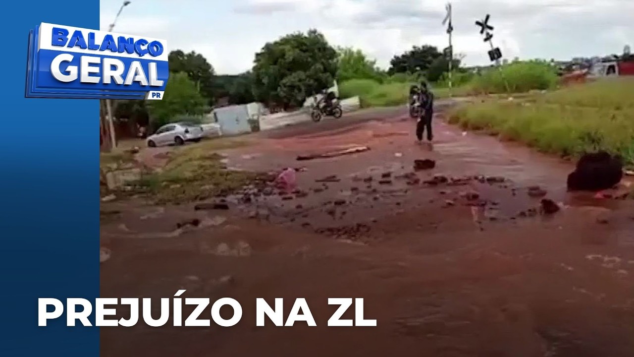 Famílias do Novo Amparo contabilizam prejuízos após chuva, em Londrina