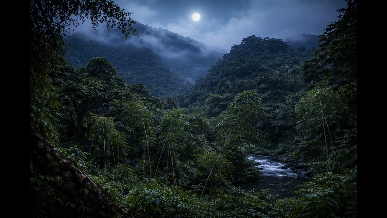 2 Hours of Night Forest Rain & River Sounds for Deep Sleep 🌙🌧️