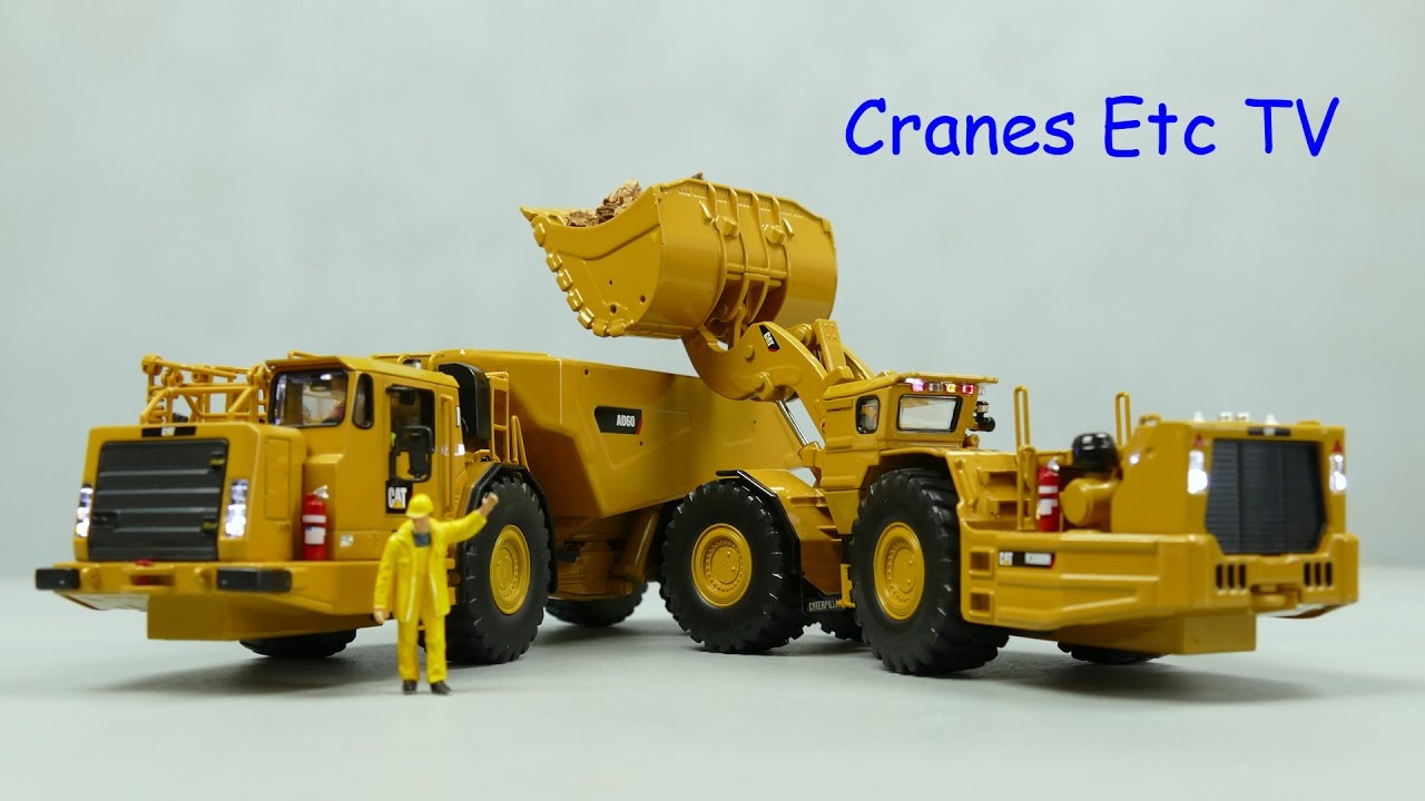 Diecast Masters Caterpillar Underground Machines R3000H / AD60 by Cranes Etc TV
