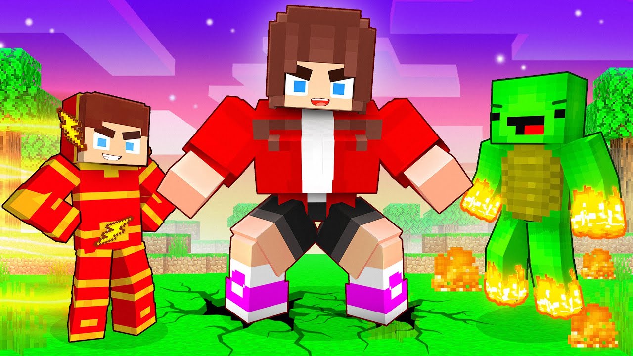 JJ, Mikey and JJ`s Girl Become SUPERHEROES - Maizen Minecraft Animation