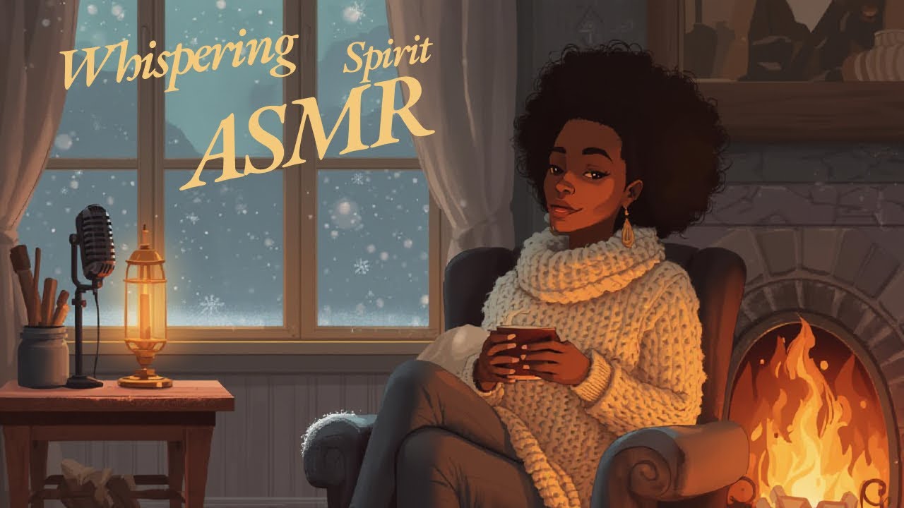 ASMR UPCLOSE CUPPED WHISPERING BY THE FIREPLACE!