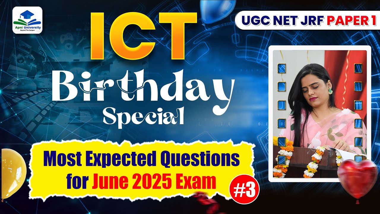 UGC NET Paper 1 ICT | Top 50 Questions | Most Expected Questions | Apni University | By Simran Ma'am