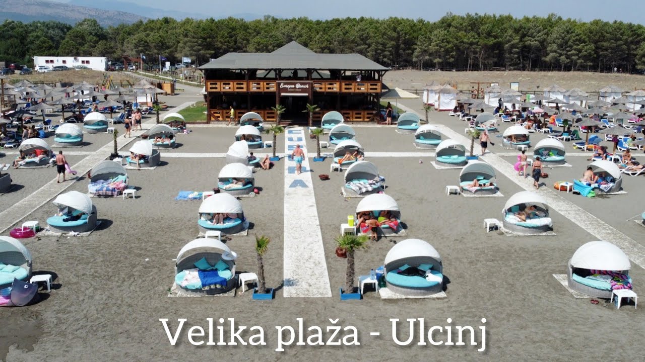 Ulcinj Velika plaža 4K video - Europa beach plazha e madhe Ulqin