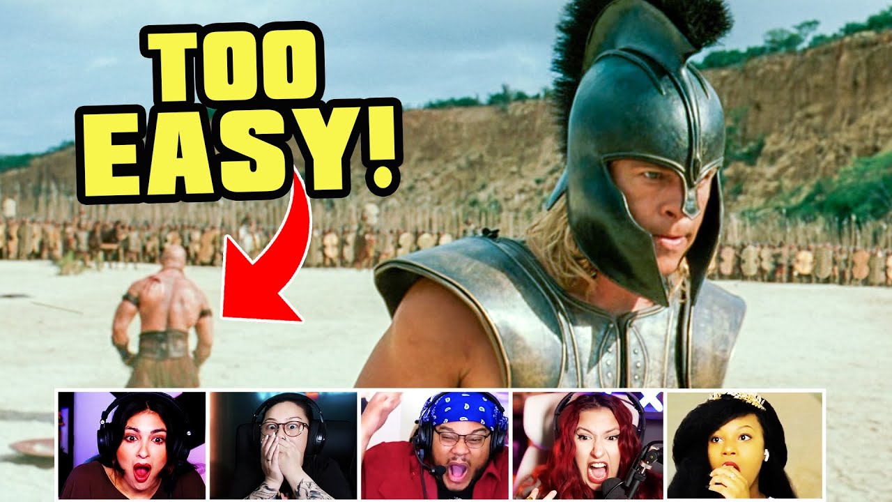 This Fight Ends Before It Even Starts | Reactors Reactions To Troy (2004) Achilles Vs Boagrius