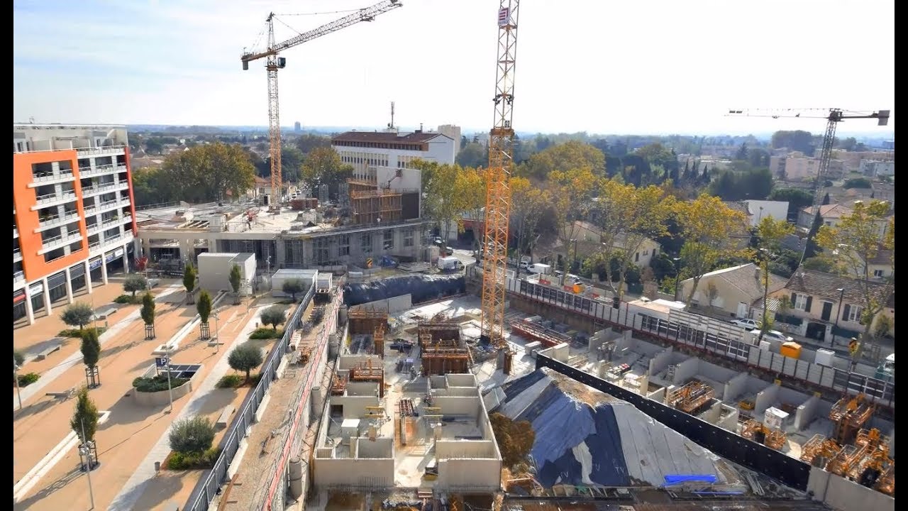 NIMES  (30) Construction de la ZAC du Triangle Gare Nîmes | TIMELAPSE