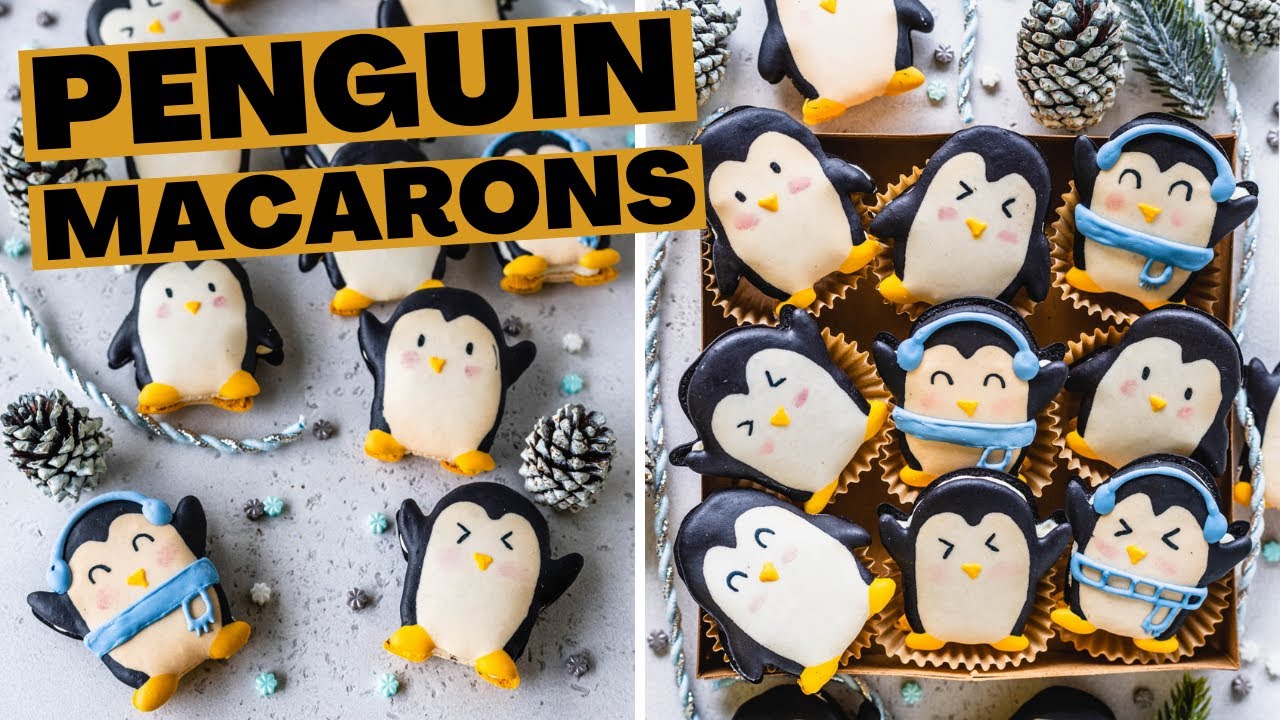 Penguin Macarons 🐧  plus template!