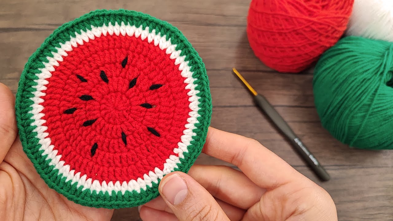 🍉 Подставка крючком: Подставка под арбуз крючком (Подставка под фрукты крючком)