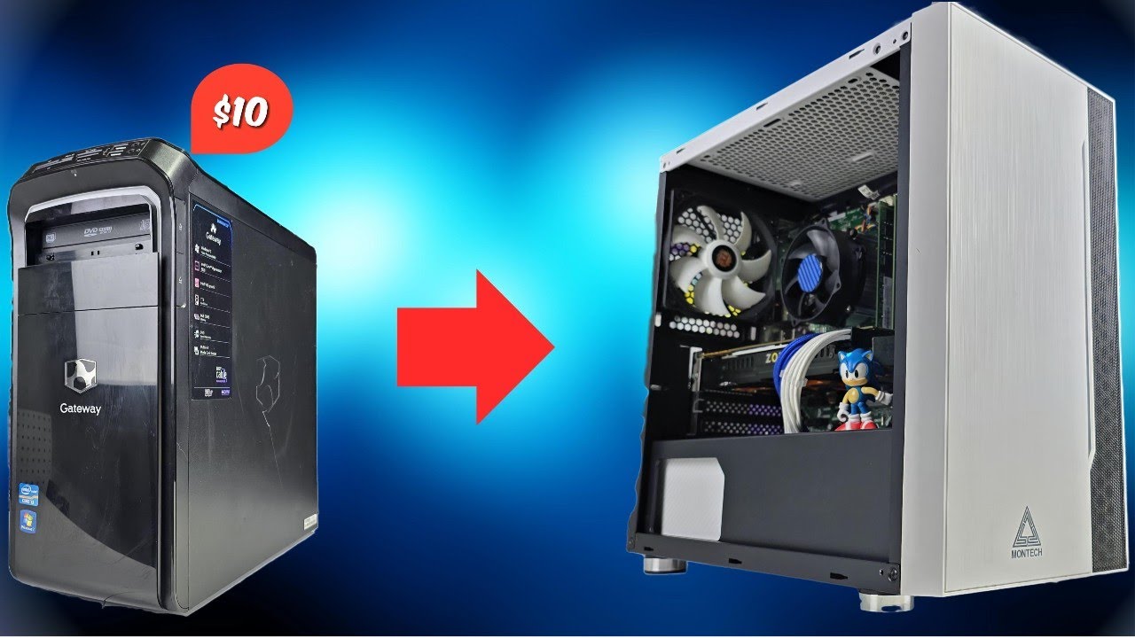 13 Year Computer To Low Budget Gaming PC - $50 Budget Gaming PC - Kids PC