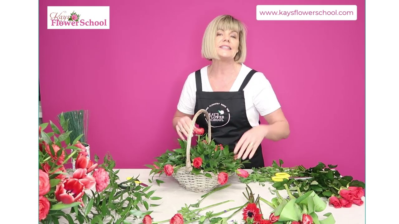 How to arrange a basket of fresh flowers