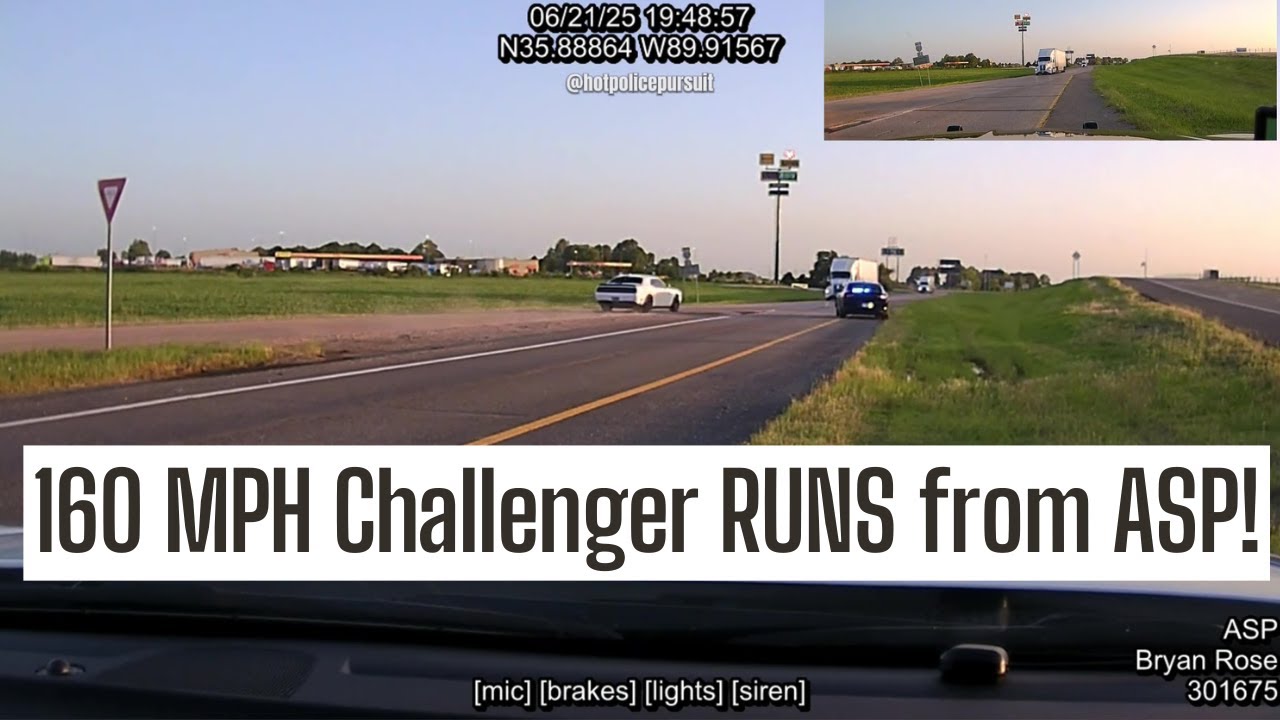 White Challenger Bolts at 160 MPH Through Arkansas | State Troopers Attempt Interception
