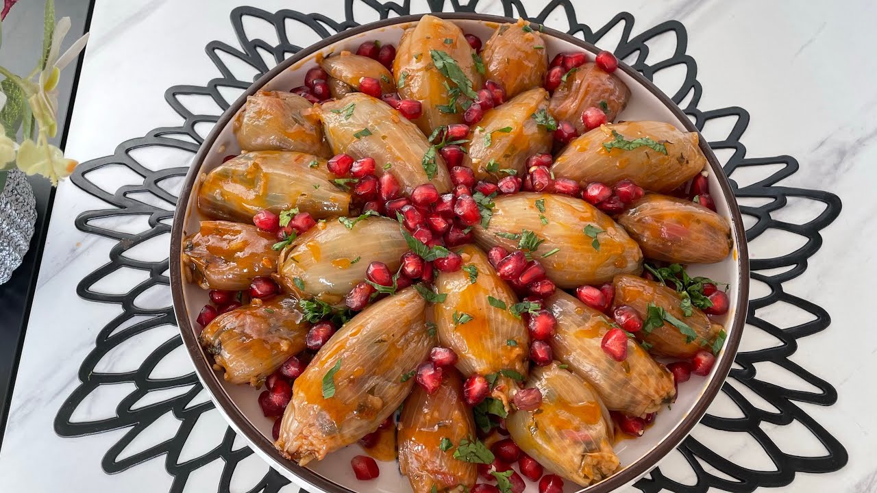محشي البصل بزيت الزيتون والخضار بطريقة رهيبة وحشوة ونكهة ولا اروع 😍👌🏻
