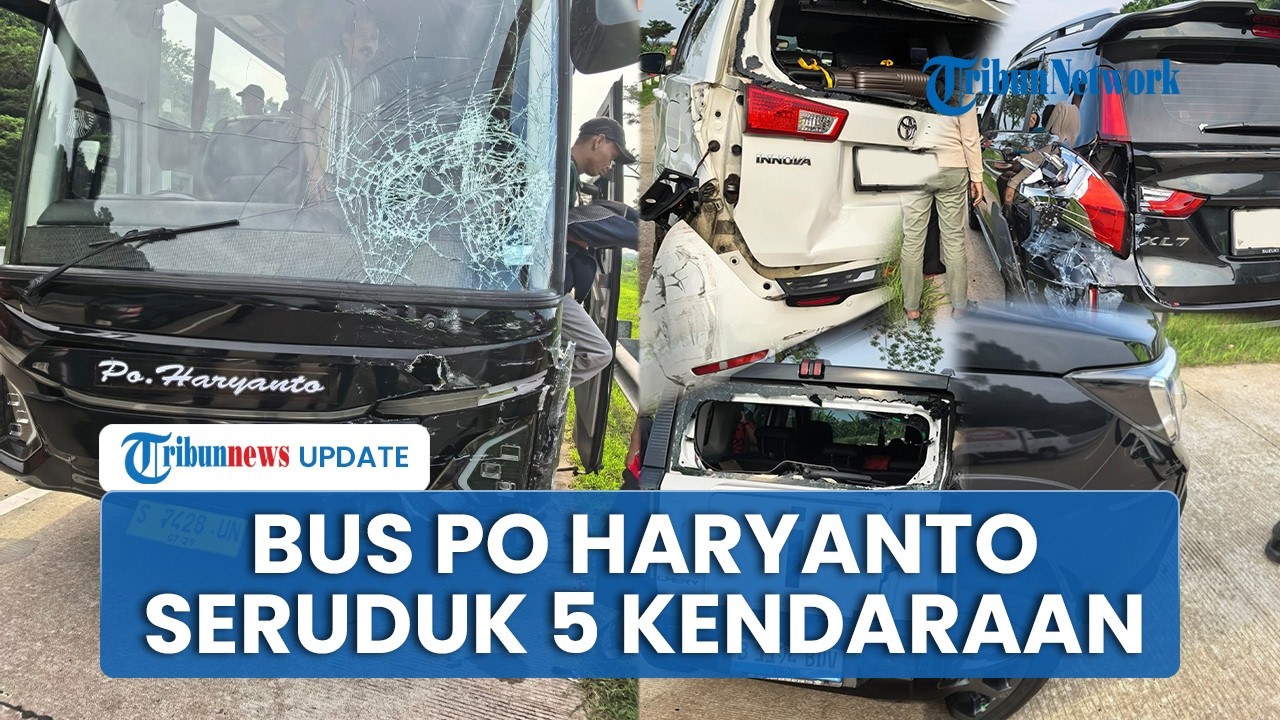 Detik-detik Kecelakaan Beruntun di Tol Batang, Bus PO Haryanto Seruduk 5 Kendaraan di Depannya