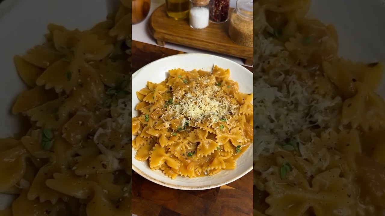 30 min - Eenpans gekaramelliserde uienpasta #recept #pasta #picnic