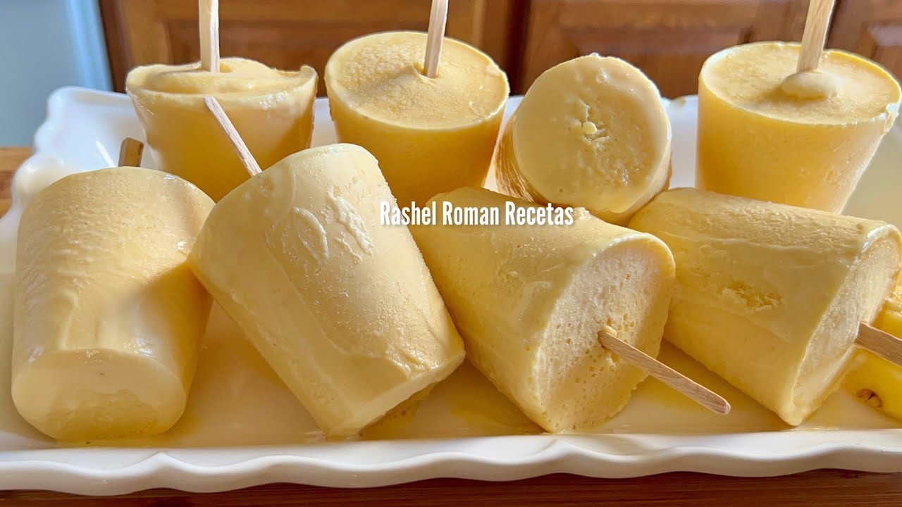 Paletas heladas cremositas  riqu&iacute;simas desde casa 🍍😋