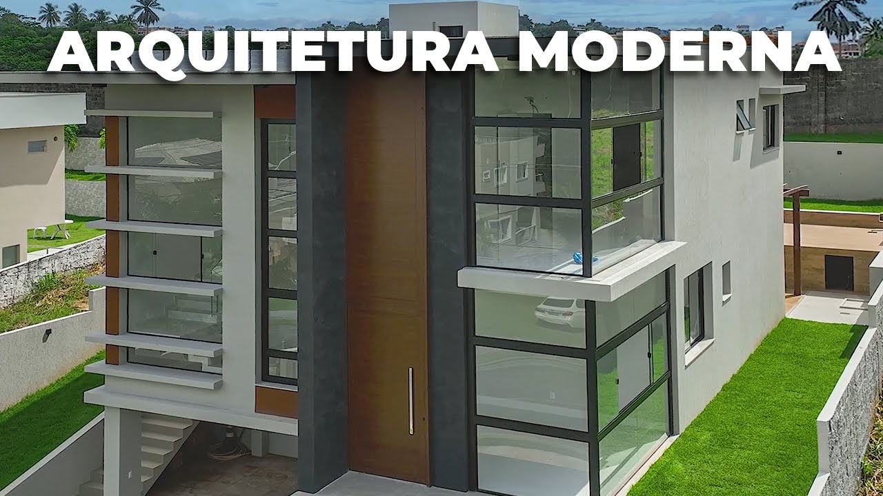 Casa duplex de alto padrão com arquitetura moderna no condomínio Alphaville II em Salvador - Bahia
