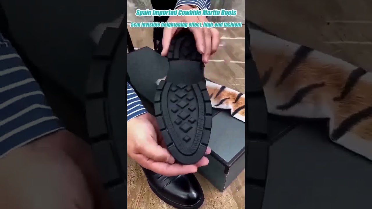 Men's Embossed Martin Boots Double Side Zipper Boots