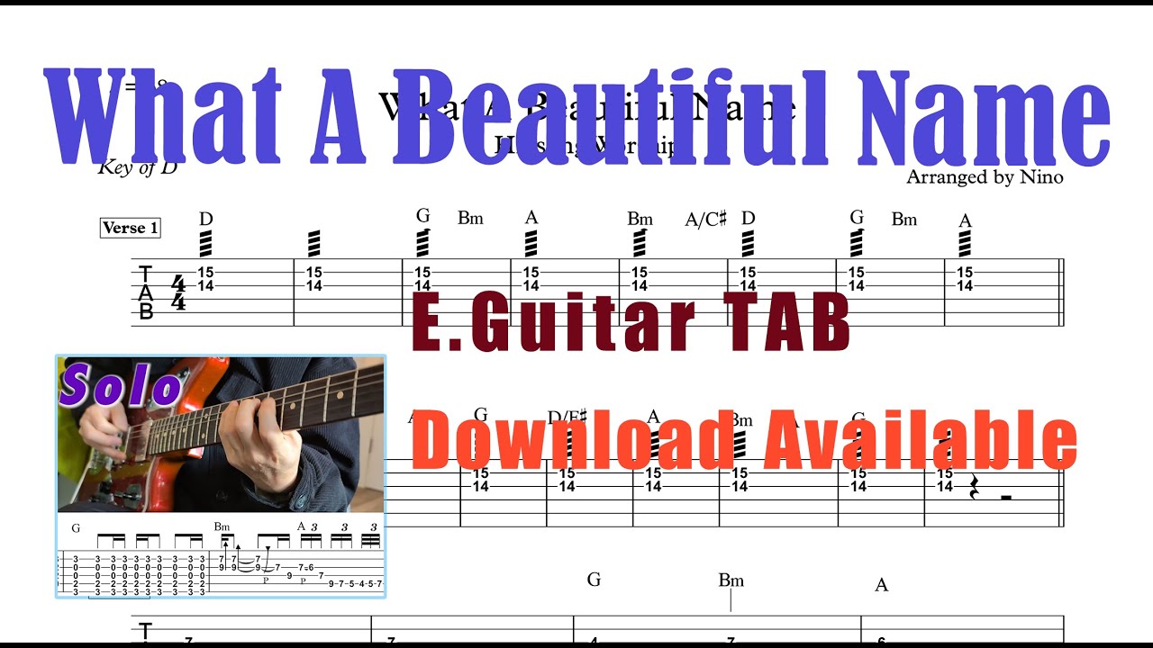 What a Beautiful Name TAB | Electric Guitar Tutorial | Hillsong Worship | Playthrough Cover