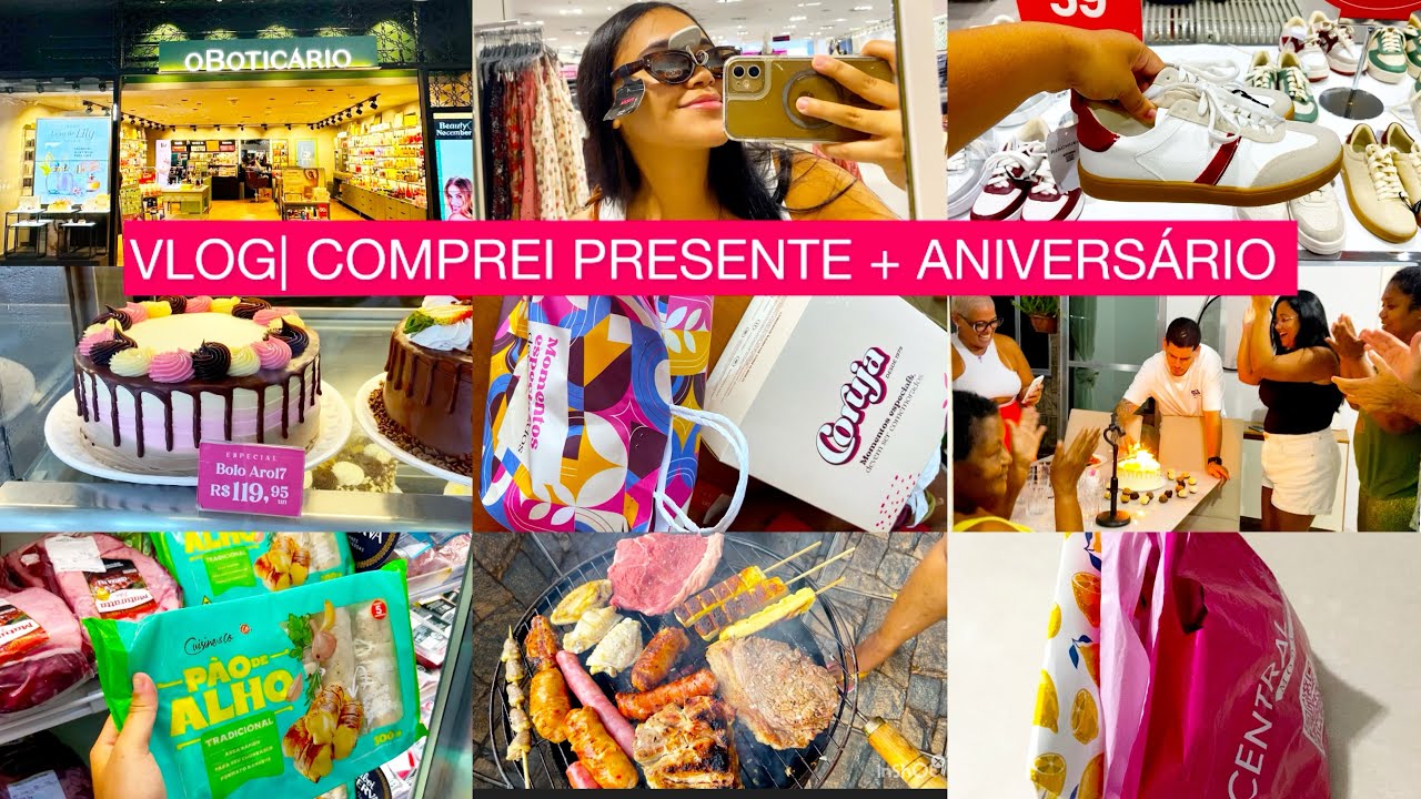 VLOG| ANIVERSÁRIO DA THAIS | COMPREI PRESENTE + CHURRASCO EM FAMÍLIA 