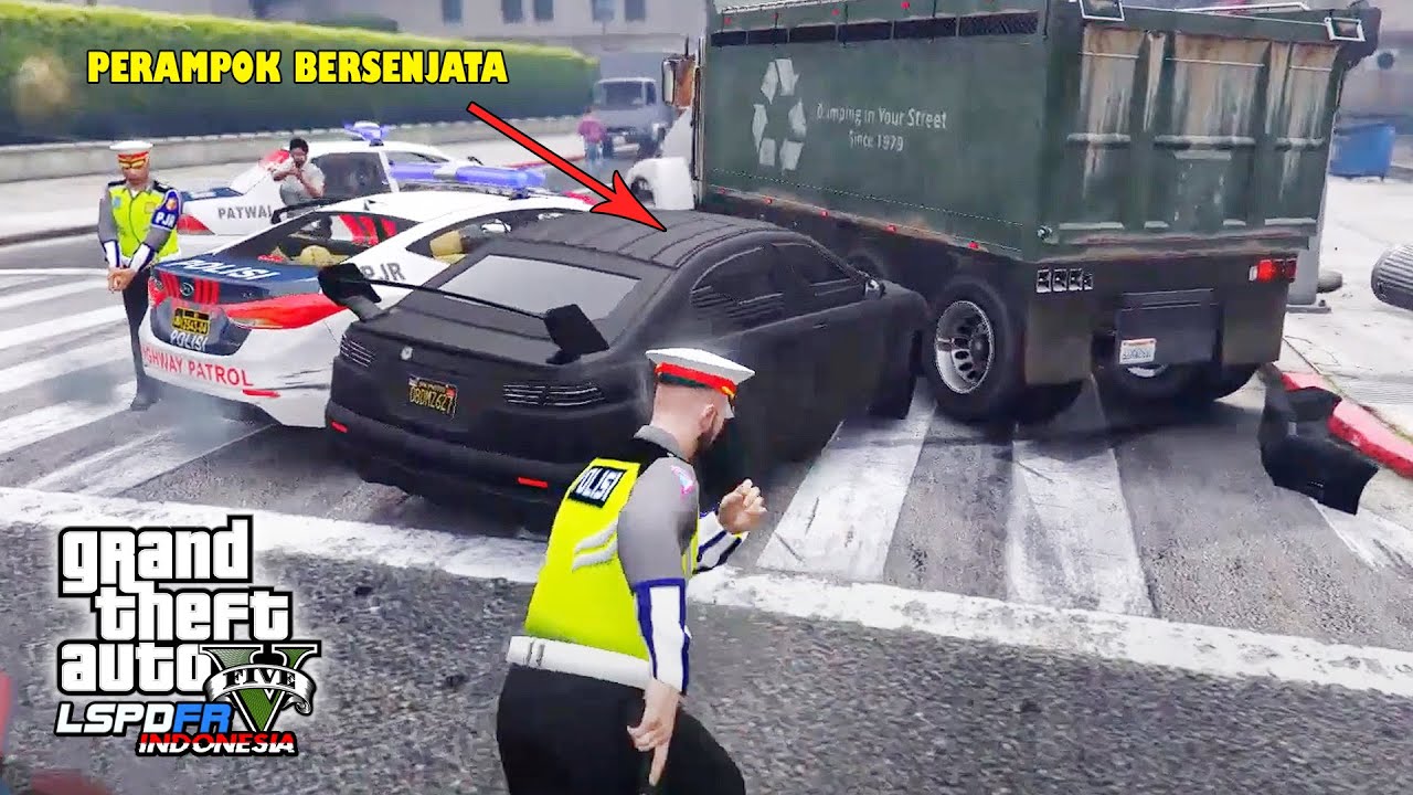 Kejar Kejaran Polisi Dengan Para Penjahat!! GTA 5 Mod Polisi Indonesia