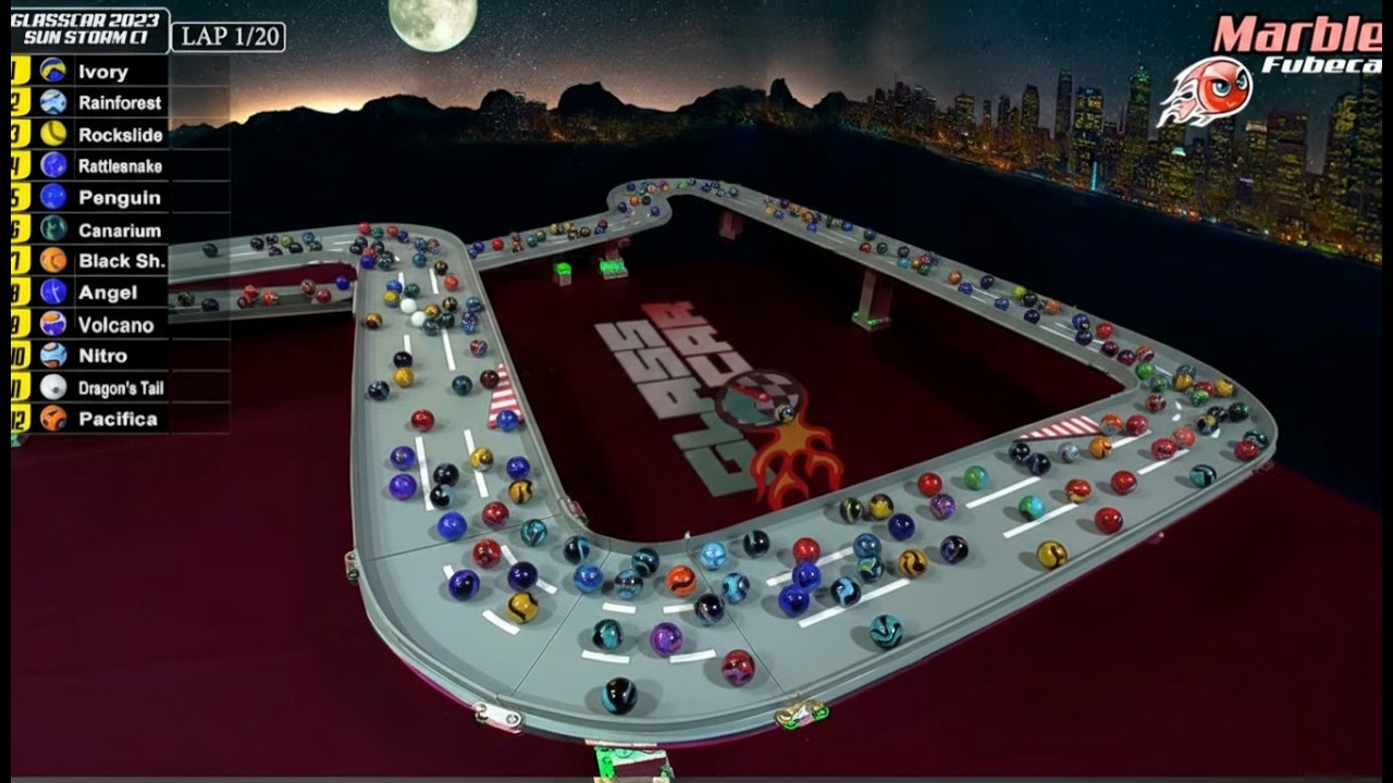 Glasscar 2023 S2 — гонка 4, ночная гонка в Moonscape — гонка Marble