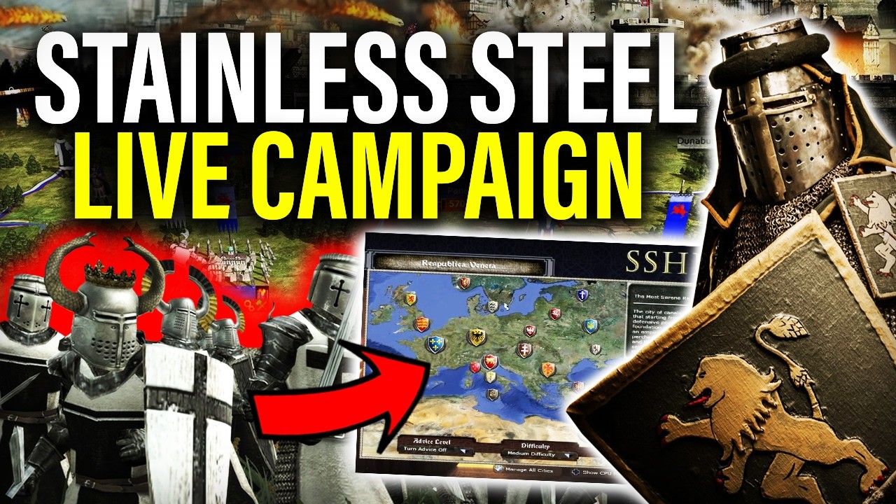 LIVE: STAINESS STEEL SSHIP - Medieval 2 Total War Campaign