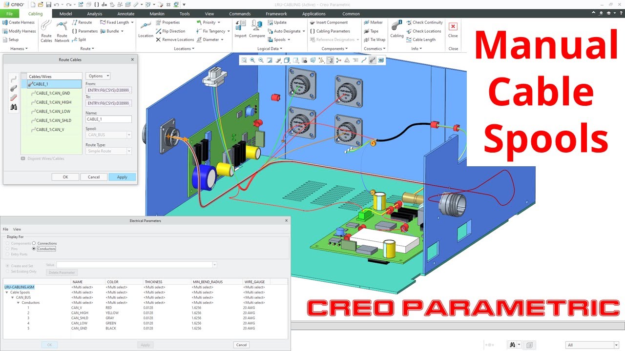 Creo Parametric - Cabling | Creating Cable Spools Manually