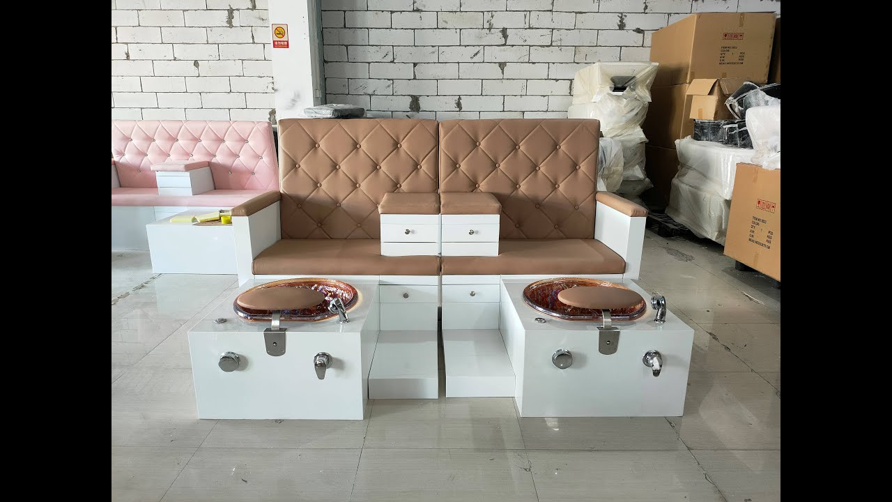 newest modern beauty manicure chair foot spa chair luxury pedicure nail chair rose gold nail shop.
