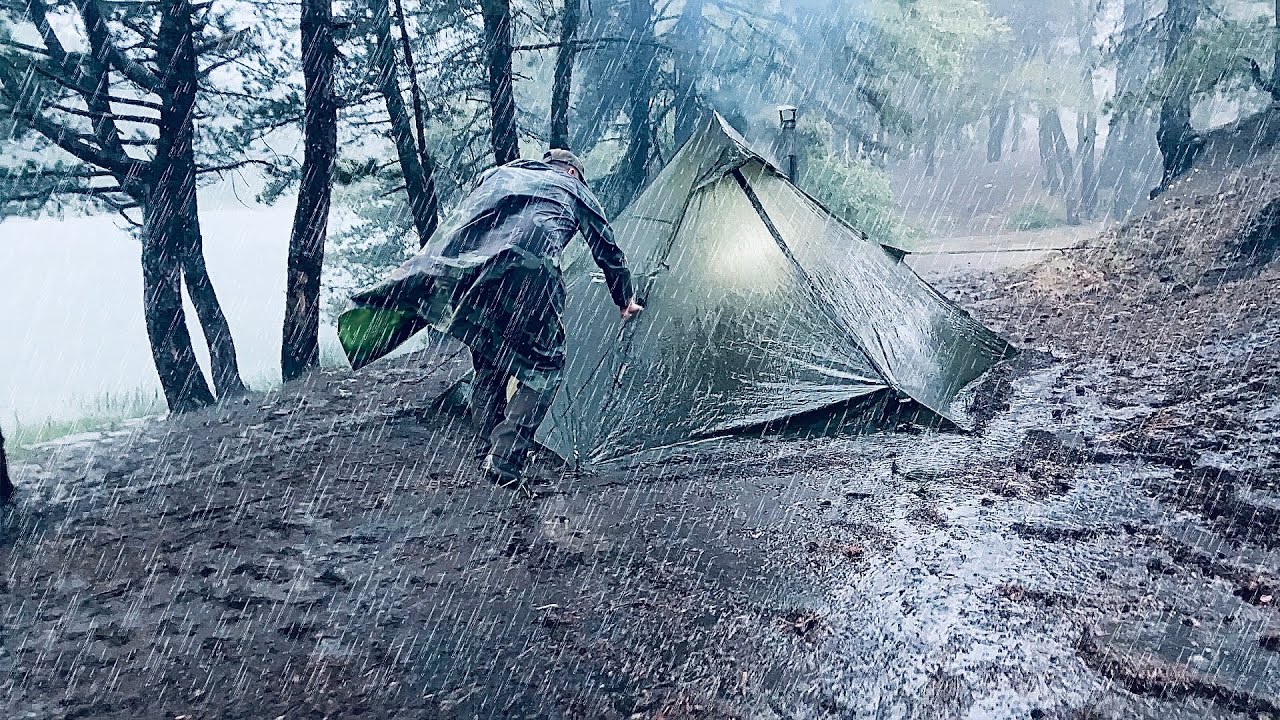 Кемпинг во время ливня и грозы • Лучшие лагеря во время ливня 2022 года - ASMR
