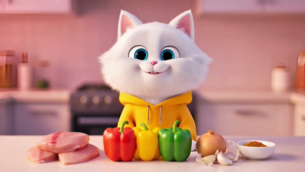 مش هتصدق… قط بيعمل أكلة تحفة على البث المباشر! 🍗🐾