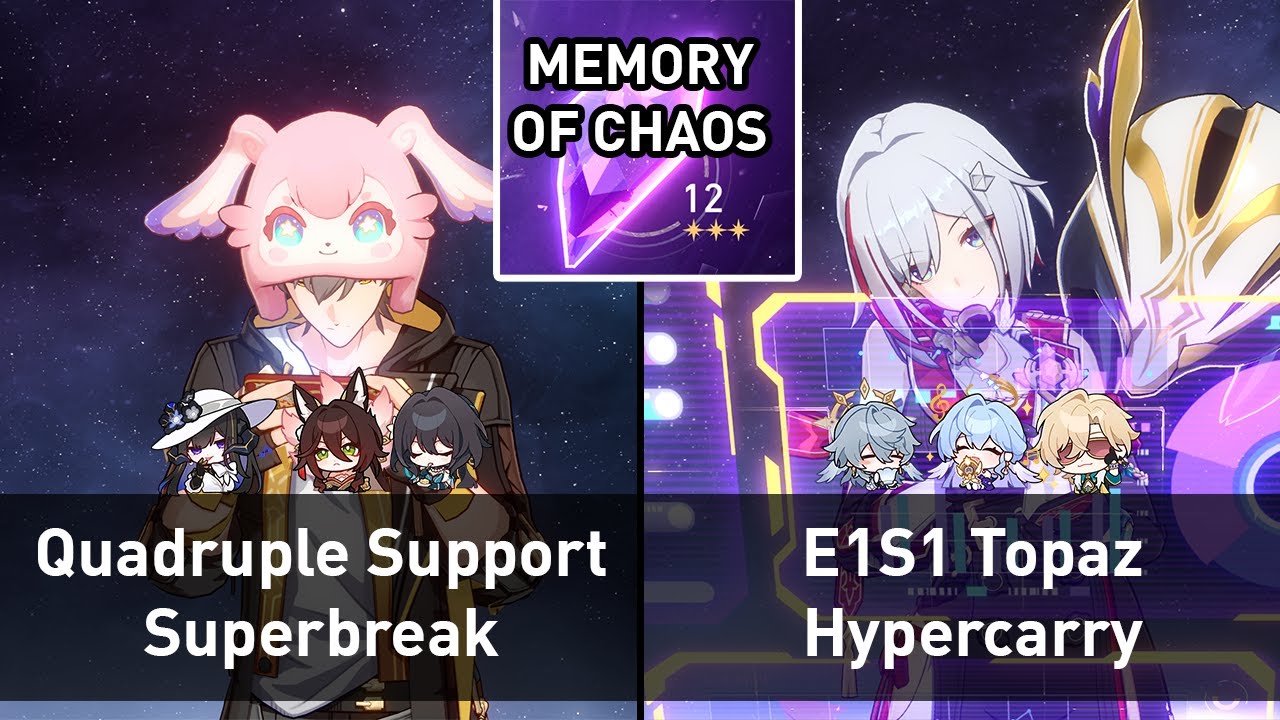 Quadruple Superbreak Support & E1S1 Topaz Hypercarry | MoC 12 3 stars | Honkai: Star Rail 3.8