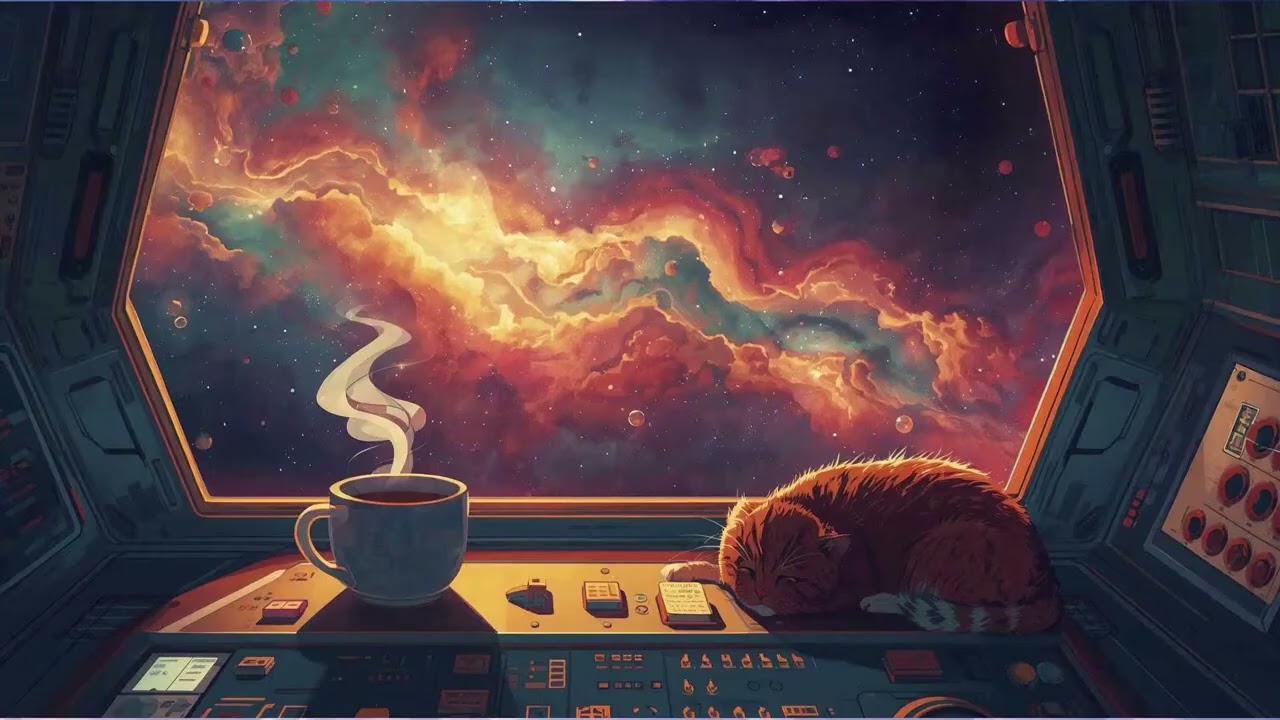 Catsby dreams in zero gravity. v6. Relaxing space music for sleep, study, work. 4 hours.