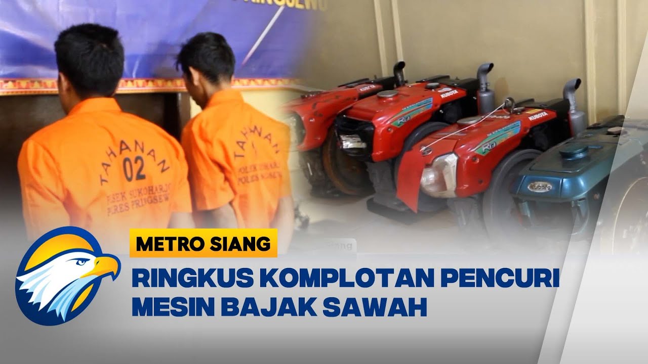 Polres Pringsewu  Ringkus Pencuri Spesialis Mesin Bajak Sawah [Metro Siang]