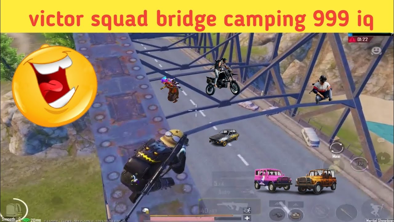 🤯victor squad 999 iq bridge camping🤣 funny & wtf moments of pubg bgmi 😂#shorts #jevel #amop #funny