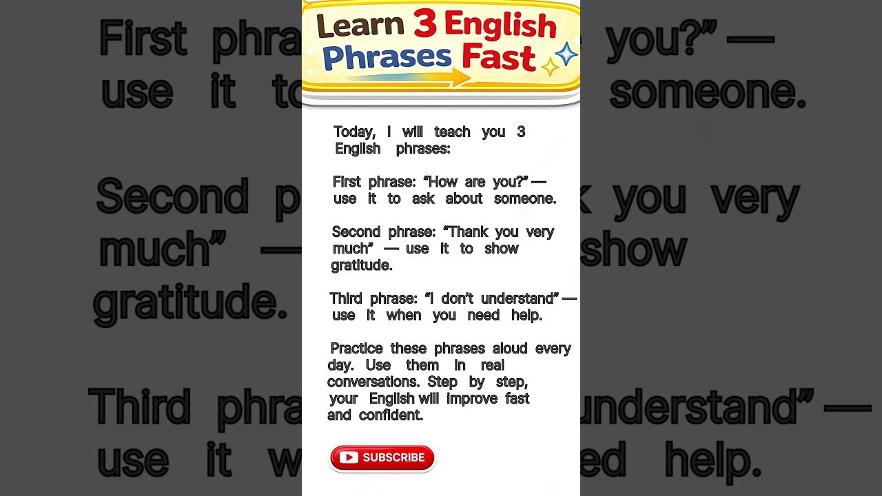Learn 3 English Phrases in 30 Seconds ⏱️ || Speak English Confidently