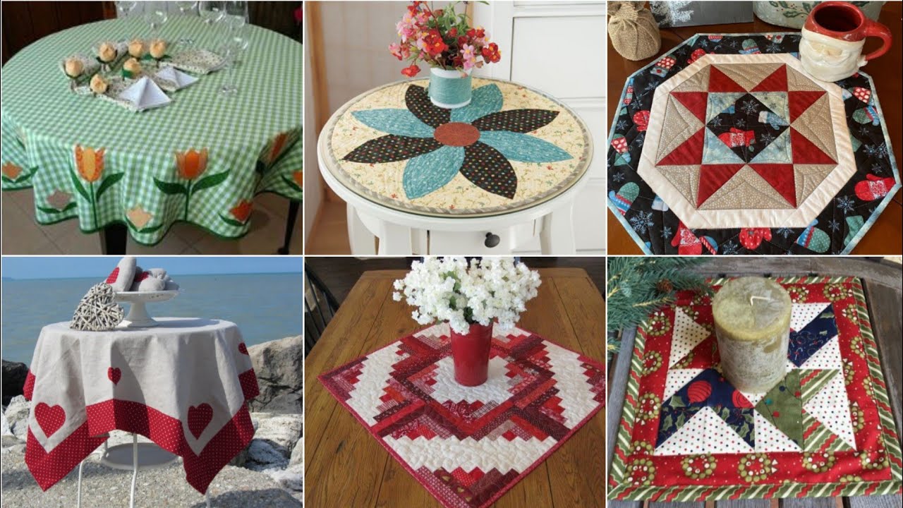 🌺Lovely quilted patchwork table cloth and table toppers by pop up fashion 💕