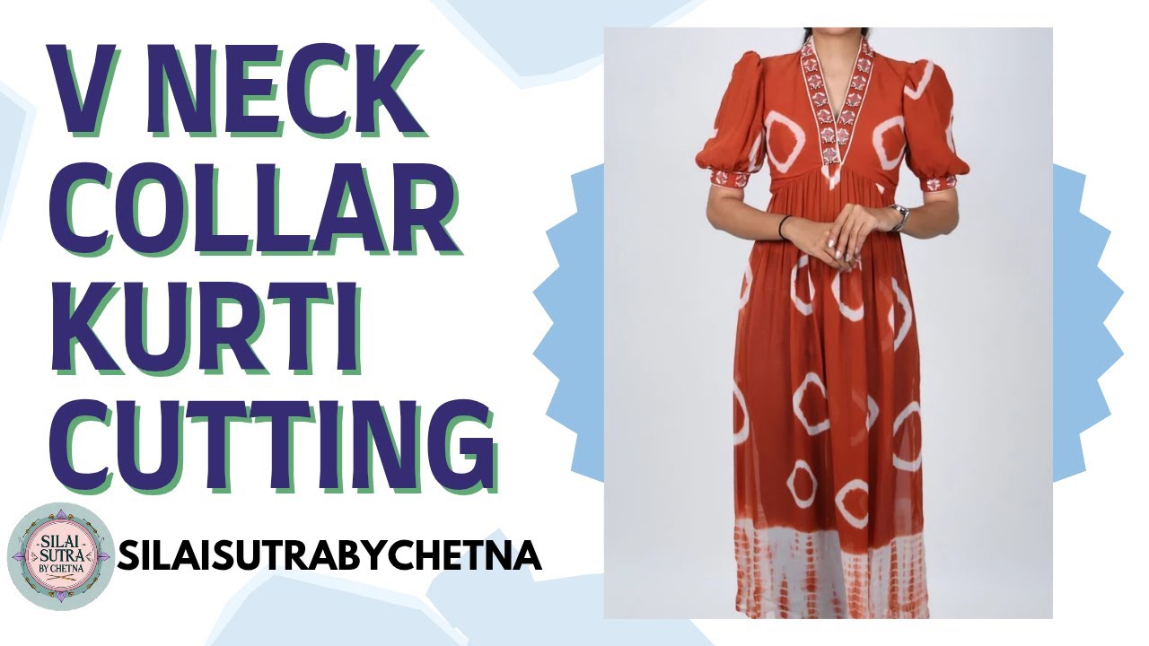 V Neck Collar Kurti Cutting ✂️| Step by Step Easy Method | #silaisutrabychetna