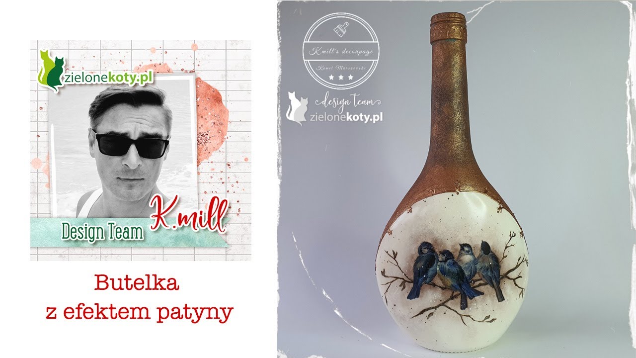 Butelka z efektem patyny #decoupage #patinaeffect #decoupage | K.mill