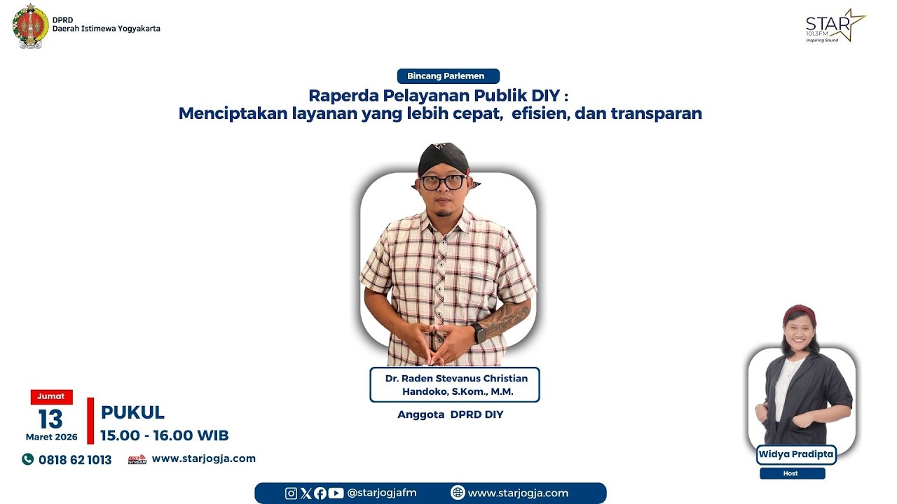 BINCANG PARLEMEN DPRD DIY  -  Raperda Pelayanan Publik DIY