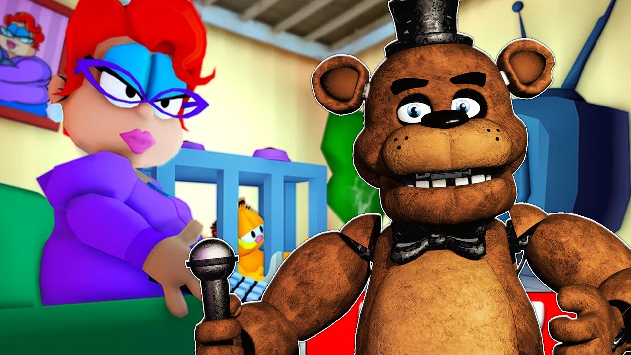 Freddy Fazbear and Toy Chica Escape From A CRAZY CAT LADY in Roblox!